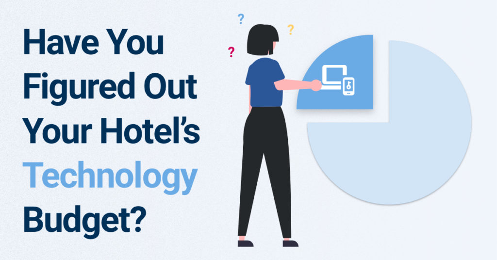 Have You Figured Out Your Hotel's Technology Budget? - Illustration of a woman working on an oversized pie chart