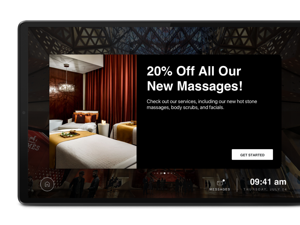 In-Room Tablets Promo Screen UI