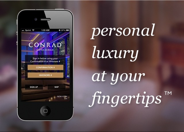 conrad concierge mobile app by intelity