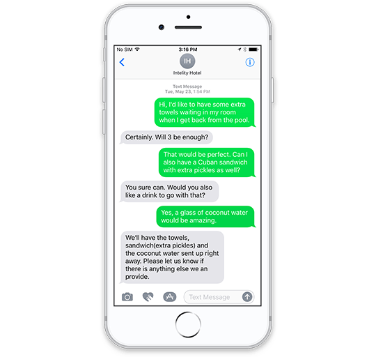 INTELITY messaging - screen